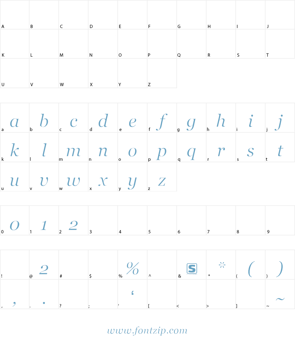 SD Georgia Light Demo Font Character